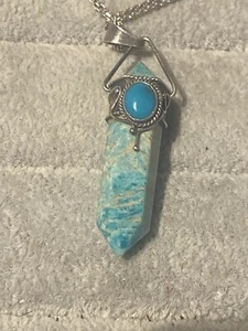 Navajo sterling silver turquoise Amazenite 16” Double Chain - Picture 1 of 4