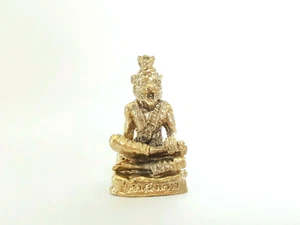Einsiedler Lersi Thai Mönch Tiger Gesicht Statue Glück Gold Thailand Amulett Buddha winzig - Bild 1 von 12
