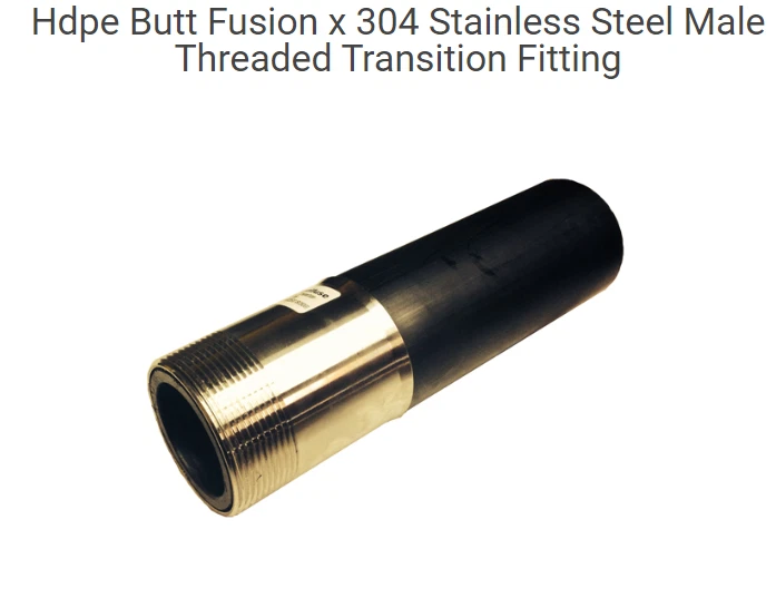 1-1/4" IPS SDR11 Butt Fusion x 1-1/4" macho 304 acero inoxidable T-MPT-0125-304-11 Foto 1 de 4