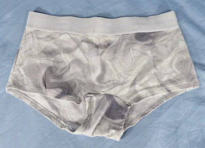 VTG Victoria's Secret Pink SHORTIE PANTIES Gray Tie Dye LOGO WAISTBAND sz M - Image 1 of 4