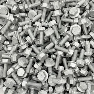 (50 PCS) 1/4-20x3/4 Galvanized Serrated Hex Flange Screws Flange Bolts - Picture 1 of 3