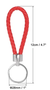 Portachiavi in simil Pelle Intrecciata,per Borsa Portafoglio,Rosso - Picture 1 of 2