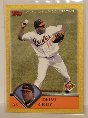 2003 Topps Traded Gold #T68 DEIVI CRUZ - Baltimore Orioles - #/2003 NM/Mint - Image 1 of 2
