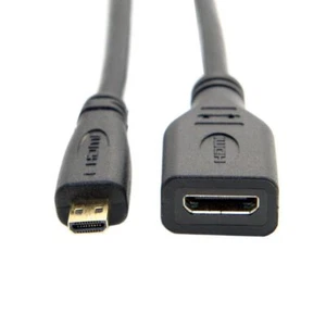 Micro HDMI Type D Male to HDMI Type A Female Cable Adapter Converter Connectors - Picture 1 of 3