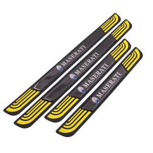 4PCS Yellow Rubber Car Door Scuff Sill Cover Panel Step Protector For Maserati