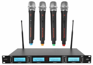Rockville RWM4401UH UHF (4) Wireless HandHeld Microphones 4 Church Sound Systems - Picture 1 of 6