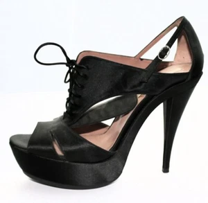Pura Lopez sexy High Heel Plateau Sandalette mit Schnürung schwarz Gr. 40 ❤ Neu - Bild 1 von 10