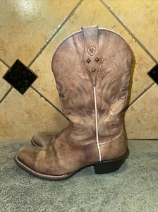Ariat 10007953 Brown Leather Cowboy Western Boots sz 6.5 B FREE SHIPPING - Picture 1 of 8