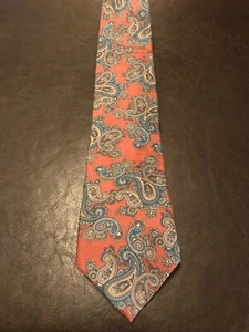 Mallory Church Mauve Blau Grau Multi Paisley Seidenkrawatte Vintage Hergestellt in den USA - Bild 1 von 3