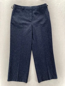 Pure Collection High Waist Wide Leg Trouser Pants Women's 10 Blue Wool Silk NWT - Picture 1 of 15