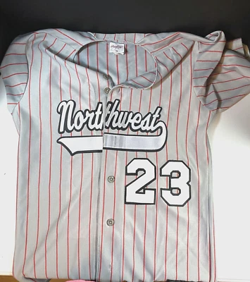 Бейсбольная футболка Rawlings Northwest серая с красными полосками мужская размер Sm короткий рукав - Изображение 1 из 4