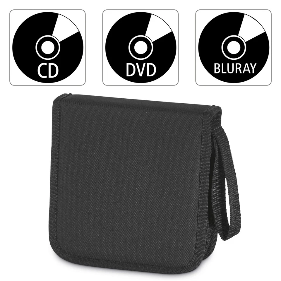 Hama CD DVD Blu-ray Tasche Wallet Mappe für 32 / 64 / 104 CDs aus Nylon, Schwarz - Bild 1 von 1