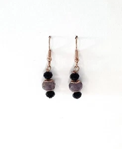 New Fire Polished Czech Glass Bead Earrings Women's Artisan Handmade Gift - Picture 1 of 3