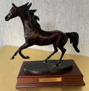 FRANKLIN MINT HORSE SOLID BRONZE THE DARLEY ARABIAN GILL PARKER PERFECT - Picture 1 of 9