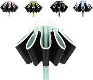 Inverted UV Umbrella for Rain and Sun Medium Size UPF 50+ Rverse Compact Umbrell - Picture 1 of 12