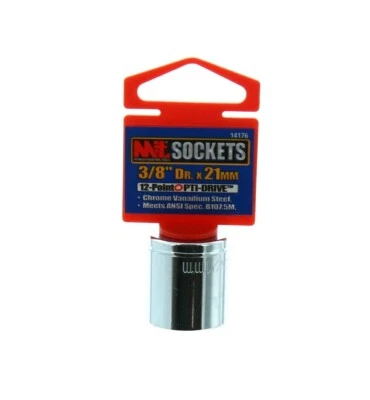 Tekton MIT 3/8 Inch Drive by 21mm Vanadium Steel 12 Point Shallow Socket - Image 1 of 3