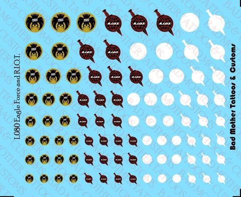Eagle Force and RIOT Logos Waterslide Decals for action figures Cover
