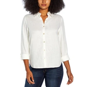 NWT Orvis Women's Long Sleeve Linen Blend Top Size Small, Off White $50 2B221 - Picture 1 of 1