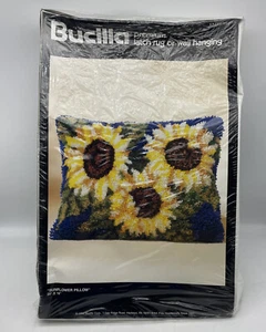 Vintage Bucilla Sunflower Latch Pillow 13488 Kit 20x16 NOS Damaged Box - Picture 1 of 6