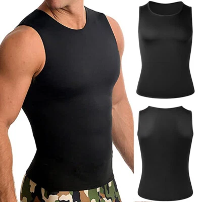 Chaleco de Sudor Sauna Entrenamiento Camiseta sin Mangas Entrenador de Cintura para Hombres Chaleco de Entrenamiento de Compresión Foto 1 de 4