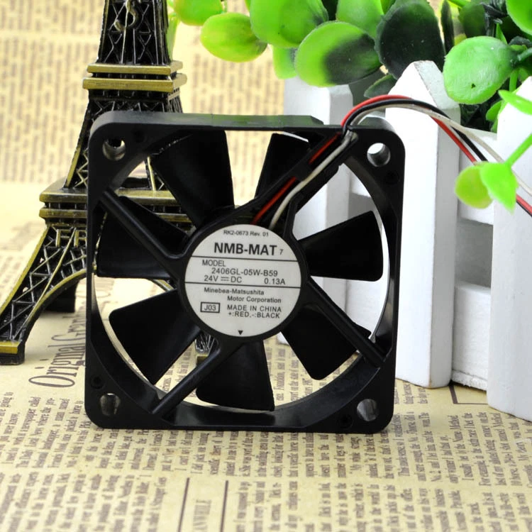NMB 2406GL-05W-B59 Fan 60*60*15mm 24V 0.13A 3pin Case Cooling Fan - Image 1 of 1