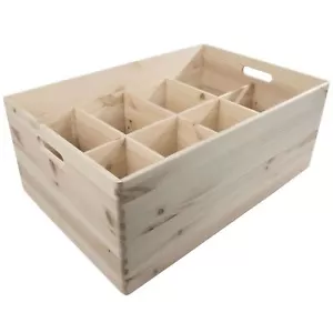 XLarge Holz Deko Aufbewahrungstruhe Truhe Box mit 8 Fächern /60x40x23cm - Bild 1 von 12