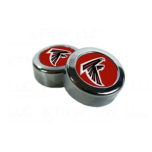 Chrome Football Atlanta Falcons License Plate frame screw caps Bolt Cover - Picture 1 of 1