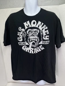 T-shirt Gas Monkey Garage XL Dallas Texas negozio di moto nera piccoli fori - Foto 1 di 4