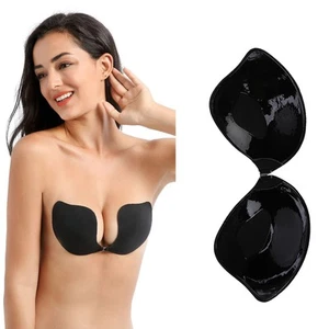 Backless Breast Bra VShaped Push Up Strapless Plunge Selbstklebender BH Für UB - Bild 1 von 22