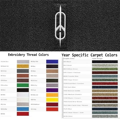 ACC 1977-1984 Oldsmobile 98 Regency Custom Rocket Emblem Logo 4pc Cutpile Mats - Image 1 of 4