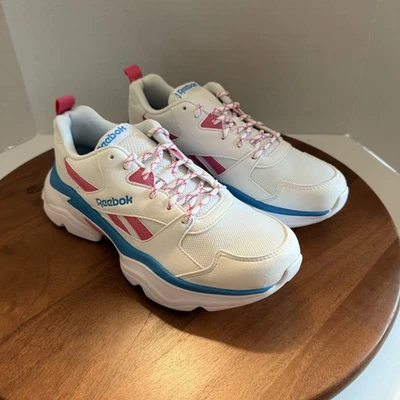Reebok Royal Bridge Charge Y2K Chunky Running Shoes Womens Size 7. White/Pink - Image 1 of 4