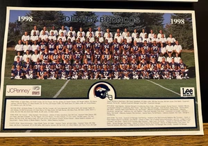 1998 Denver Broncos Super Bowl 33 Champions 11X17 team photo - Picture 1 of 2