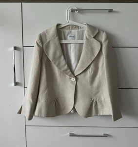 Armani Collezioni Antinea Womens Beige Textured Blazer 50 - Picture 1 of 10