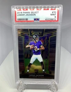 2018 Panini Select Lamar Jackson Silver Prizm RC Concourse #70 PSA 9 - Foto 1 di 2