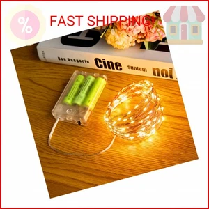 Minetom Fairy String Lights, 33Ft 100 LED Mini Battery Operated Fairy Lights Cop - Picture 1 of 2