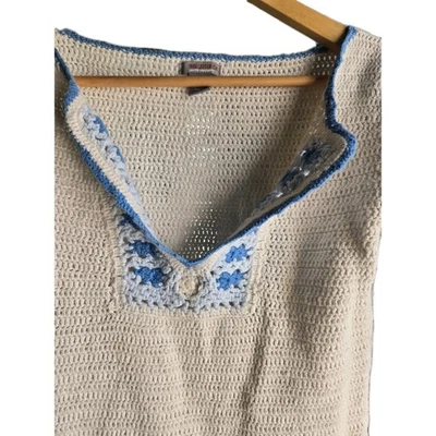 Top de Colección Hollister Crochet Eyelit Talla S Bella Swan Coqueta Playa Abuela Cuadrado Foto 1 de 4