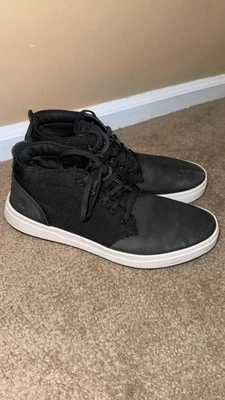 Timberland Hombres Zapatos Medianos Chukka de Lona con Cordones A1015 en Negro EE. UU. Talla 9 Foto 1 de 4