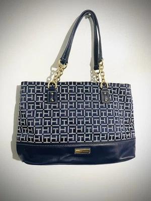 Tommy Hilfiger Bolso de Hombro Clásico Azul Marino con Herrajes Dorados Logo Firma Foto 1 de 4