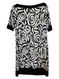 London Times Dress Women’s size 10 Black White Geometric - Picture 1 of 7