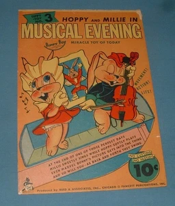 HOPPY & MILLIE IN MUSICAL EVENING PUNCH OUT TOY - 1940'S - EXCELLENT CONDITION - Picture 1 of 3
