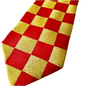 Vintage Giorgio Armani Designer Herren Seidenkrawatte Rot Gold Italien Original Sammlerstück - Bild 1 von 10