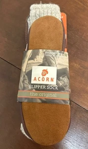 Acorn Slipper Sock Maine Suede Leather Wool M Women 8-9 / Men 6-7 NEW - Picture 1 of 8