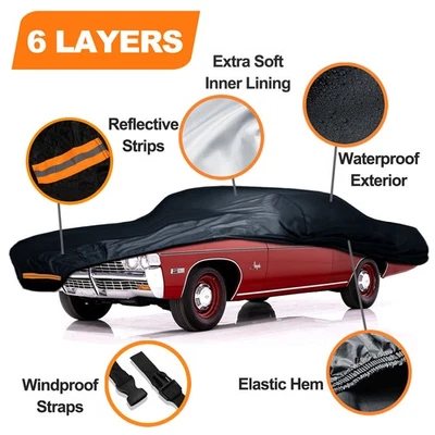 6 Layer W/ Cotton FITS [CHEVY EL CAMINO] 1959-1987 Car Cover Waterproof Outdoor - Image 1 of 3