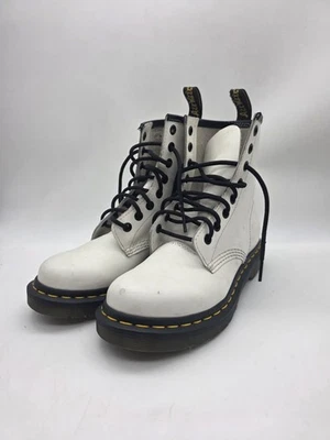 Botas de Combate Dr Doc Martens Romario Juveniles AirWair Talla 5 Cuero Blanco EE. UU.  Foto 1 de 4