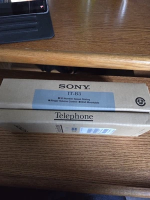 Teléfono fijo con cable Sony modelo IT-B3 pulsador buen estado crema Foto 1 de 4
