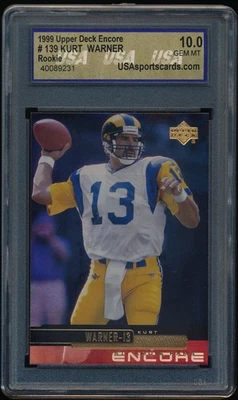 1999 Upper Deck Encore Kurt Warner #139 Rookie Card Graded USA 10 Gem Mint - Image 1 of 2