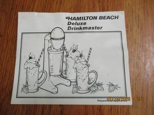 VINTAGE 1970's HAMILTON BEACH DELUXE DRINKMASTER INSTRUCTION /RECIPE BOOKLET - Picture 1 of 1
