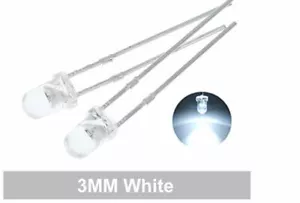 Diodi emettitori luce LED 3 mm trasparenti 50 pz venduti USA/SH - Foto 1 di 3