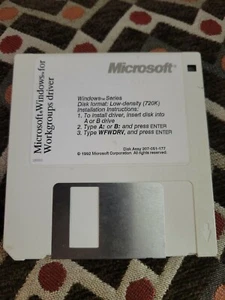 Microsoft Windows for Workgroups Driver low density 720K - 3.5" floppy disk - Picture 1 of 3
