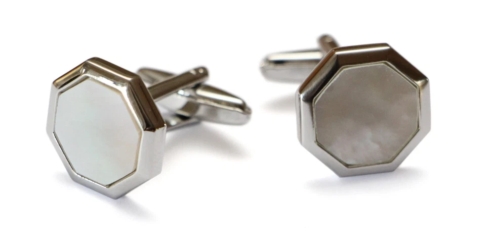 Gemelos estilo Doctor Who 10th Doctor plateados/madre-perla de Magnoli Foto 1 de 1